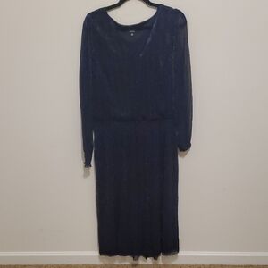 MSK Elegant Navy Long Sleeve Dress